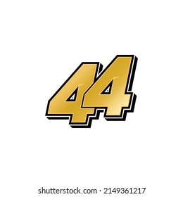 Simple Racing Start Number 44 Vector Template