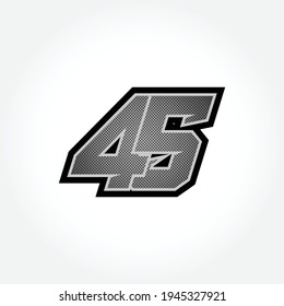 Simple Racing Start Number 45 Vector Template