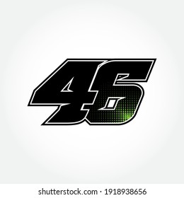 Simple Racing Start Number 46 Vector Template