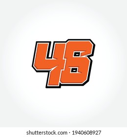 Simple Racing Start Number 46 Vector Template