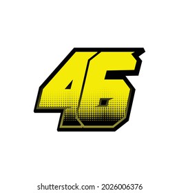 Simple Racing Start Number 46 Vector Template