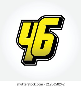 Simple Racing Start Number 46 Vector Template