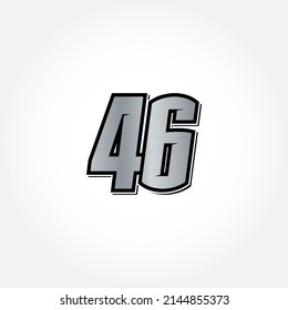 Simple Racing Start Number 46 Vector Template