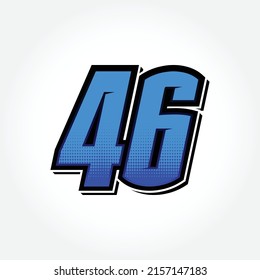 Simple Racing Start Number 46 Vector Stock Vector (Royalty Free ...