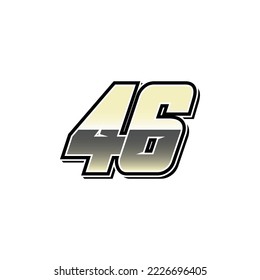 Simple Racing Start Number 46 Vector Template