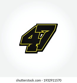 Simple Racing Start Number 47 Vector Template