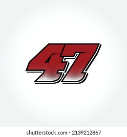 Simple Racing Start Number 47 Vector Template