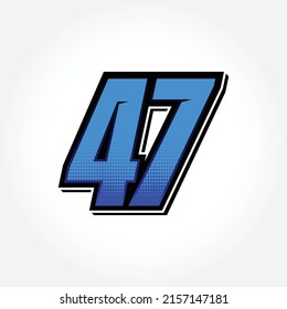 Simple Racing Start Number 47 Vector Template
