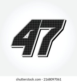 Simple Racing Start Number 47 Vector Template
