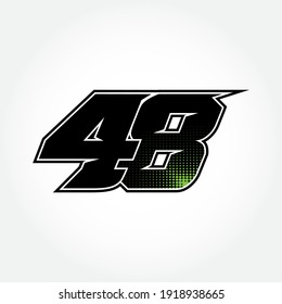 Simple Racing Start Number 48 Vector Template