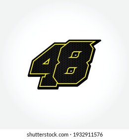 Simple Racing Start Number 48 Vector Template