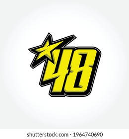 Simple Racing Start Number 48 Vector Template