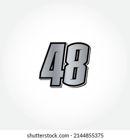 Simple Racing Start Number 48 Vector Stock Vector (Royalty Free ...