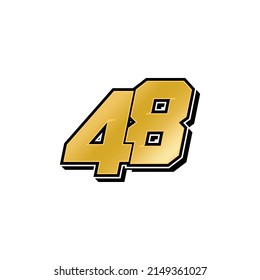 Simple Racing Start Number 48 Vector Stock Vector (Royalty Free ...