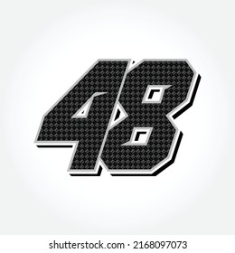 Simple Racing Start Number 48 Vector Template