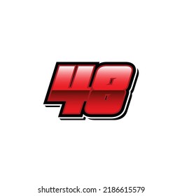 Einfache Racing-Startnummer 48 Vektor-Vorlage