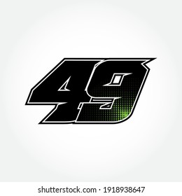 Simple Racing Start Number 49 Vector Template