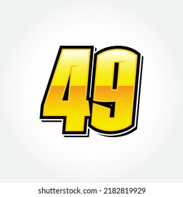 Simple Racing Start Number 49 Vector Template