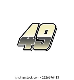 Simple Racing Start Number 49 Vector Template