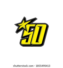 Simple Racing Start Number 50 Vector Template