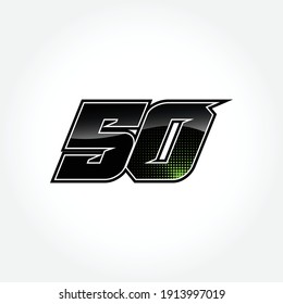 Simple Racing Start Number 50 Vector Template