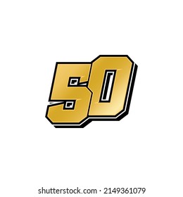 Simple Racing Start Number 50 Vector Template
