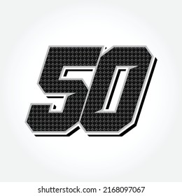 Simple Racing Start Number 50 Vector Template
