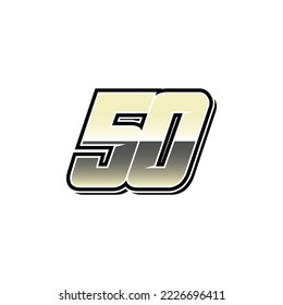 Simple Racing Start Number 50 Vector Template