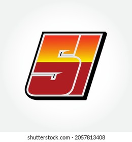 Simple Racing Start Number 51 Vector Template