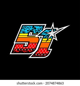 
Número de inicio de carreras simple 51 vector, fácil de editar