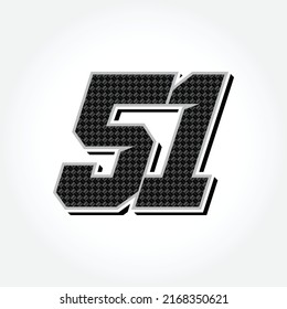 Simple Racing Start Number 51 Vector Template