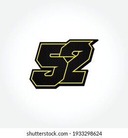 Simple Racing Start Number 52 Vector Template