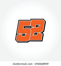 Simple Racing Start Number 52 Vector Template