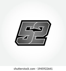 Simple Racing Start Number 52 Vector Template
