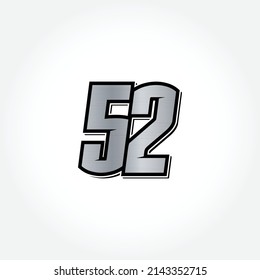 Simple Racing Start Number 52 Vector Template