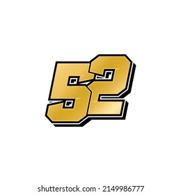 Simple Racing Start Number 52 Vector Template