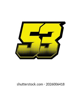 Simple Racing Start Number 53 Vector Template