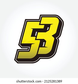Simple Racing Start Number 53 Vector Template