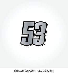 Simple Racing Start Number 53 Vector Template