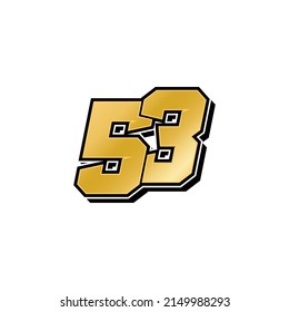 Simple Racing Start Number 53 Vector Template