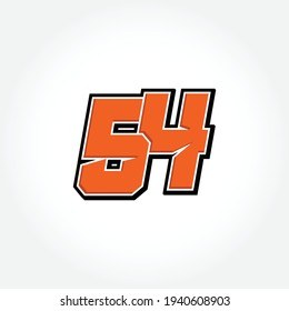 Simple Racing Start Number 54 Vector Template