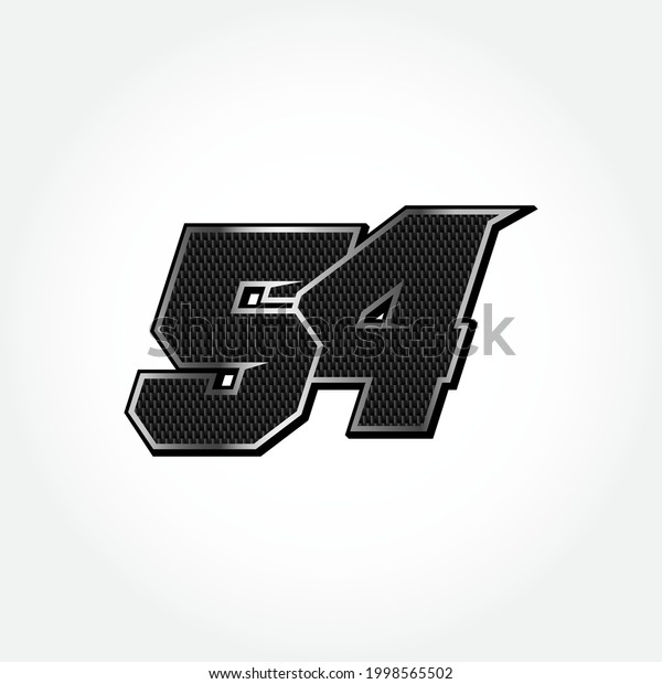 54b Racing Number 40 54 Race Car Font Images, Stock Photos & Vectors | Shutterstock