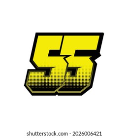 Einfache Racing-Startnummer 55-Vektorvorlage