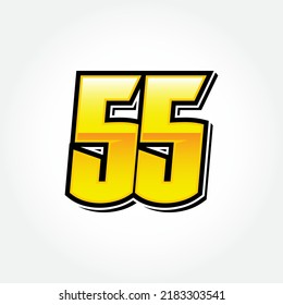 Simple Racing Start Number 55 Vector Template