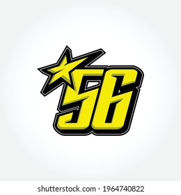 Simple Racing Start Number 56 Vector Template