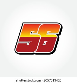 Simple Racing Start Number 56 Vector Template