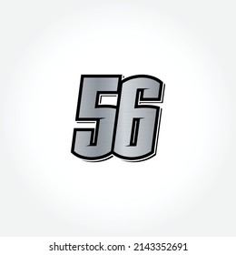 Simple Racing Start Number 56 Vector Template