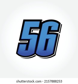 Simple Racing Start Number 56 Vector Template