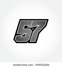 Simple Racing Start Number 57 Vector Template
