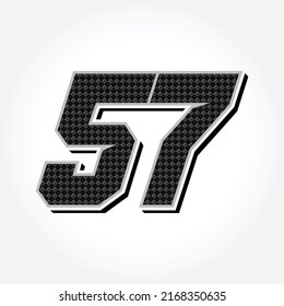 Simple Racing Start Number 57 Vector Template